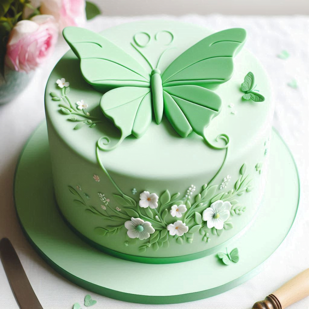 Green Butterfly Cake
